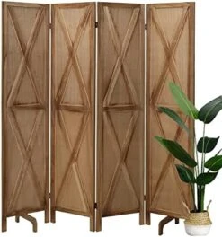 Babion 4 Panel Room Divider, Grass Willow Hand-Woven Screen, Room Dividers And Folding Privacy Screens , Modern Wall Dividers Room Bedroom Decoration, Dividers For Home Office -Grey -Best Furniture Store 51Ylcv1z7gL. AC