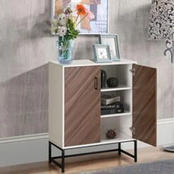 MAISON ARTS Modern Buffet Cabinet With Storage, Sideboard Storage Cabinet With 2 Doors For Living Room, Kitchen, Entryway, Hallway, 28 Inch, White -Best Furniture Store 51YnFwesML. AC