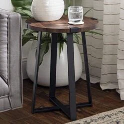 Walker Edison Anastiasia Urban Industrial Metal Wrap Entry Table, 46 Inch, Dark Walnut -Best Furniture Store 51Z3y5zRdgL. AC