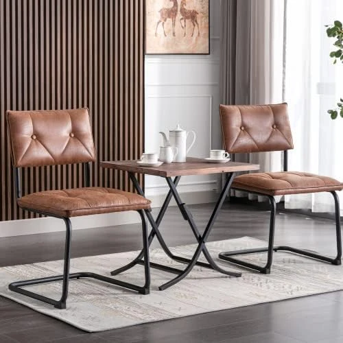 BV Dining Chair Set Of 2, Vintage Suede Mid Century Dining Chair, Suede Fabric Chairs With Metal Chrome Legs For Kitchen, Dining Room, Living Room 6 BV Dining Chair Set Of 2, Vintage Suede Mid Century Dining Chair, Suede Fabric Chairs With Metal Chrome Legs For Kitchen, Dining Room, Living Room - Image 6