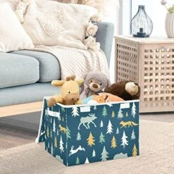 FULUHUAPIN Christmas Reindeer Fox Trees Toy Storage Box Chest With Lid, 16.5"x12.6"x11.8" Sturdy Toys Organizer Boxes Bin Baskets For Boy, Girl, Nursery, Closet, Bedroom, Playroom 21010277 13 FULUHUAPIN Christmas Reindeer Fox Trees Toy Storage Box Chest With Lid, 16.5"x12.6"x11.8" Sturdy Toys Organizer Boxes Bin Baskets For Boy, Girl, Nursery, Closet, Bedroom, Playroom 21010277 -Best Furniture Store 51ZATQQFD1L