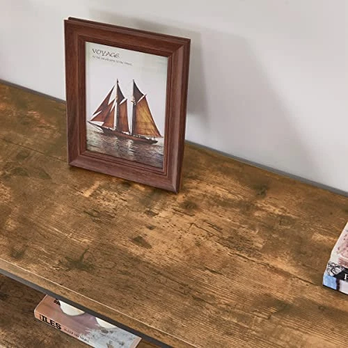 BON AUGURE Industrial Sofa Console Table For Entryway, 3 Tier Foyer Table For Hallway, Rustic Hall Tables Behind Couch (47 Inch, Rustic Brown) 4 BON AUGURE Industrial Sofa Console Table For Entryway, 3 Tier Foyer Table For Hallway, Rustic Hall Tables Behind Couch (47 Inch, Rustic Brown) - Image 4