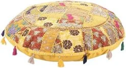KLAVATE Indian Handmade Vintage Patchwork Cotton Boho Chic Bohemian Hand Embroidered Decorative Ethnic Foot Stool Round Floor Pillows & Cushion Cover Seating Pouf Ottoman (Purple, 18 Inch) 21 KLAVATE Indian Handmade Vintage Patchwork Cotton Boho Chic Bohemian Hand Embroidered Decorative Ethnic Foot Stool Round Floor Pillows & Cushion Cover Seating Pouf Ottoman (Purple, 18 Inch) -Best Furniture Store 51ZIbUvZzkL. AC
