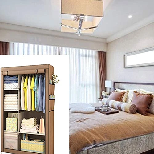 N/A Minimalist Reinforced Large Wardrobe Non Woven Foldable Portable Clothing Storage Cabinet Dustproof Cloth Closet 3 N/A Minimalist Reinforced Large Wardrobe Non Woven Foldable Portable Clothing Storage Cabinet Dustproof Cloth Closet - Image 3