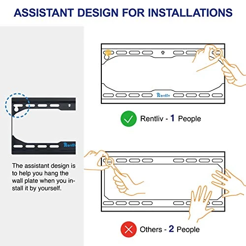 Rentliv TV Mount For Most 26-55 Inches TVs, Universal Tilt TV Wall Mount Fits 8", 12", 16" Wood Studs With Loading 110 Lbs & Max VESA 400x400mm, Low Profile Wall Mount Bracket Tilting 3 Rentliv TV Mount For Most 26-55 Inches TVs, Universal Tilt TV Wall Mount Fits 8", 12", 16" Wood Studs With Loading 110 Lbs & Max VESA 400x400mm, Low Profile Wall Mount Bracket Tilting - Image 3