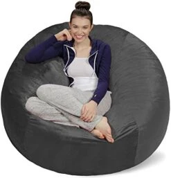 Sofa Sack - Plush Ultra Soft Bean Bags Chairs For Kids, Teens, Adults - Memory Foam Beanless Bag Chair With Microsuede Cover - Foam Filled Furniture For Dorm Room - Charcoal 5' (AMZBB-5SK-CS03) -Best Furniture Store 51ZbKlbQLL. AC