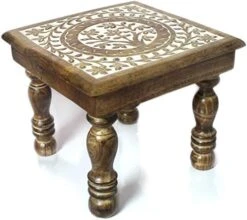 SAVON Wood Stool Footrest Footstool Adults Small Table Tree Of Life White -Best Furniture Store 51ZhOQrfsL. AC