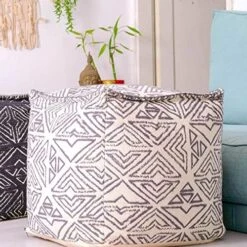 Mandala Life ART Bohemian Pouf Cube Cover- 20 Inches –Luxury, Artisan Room Decor Pouffe - Boho Chic Seating Area Ottoman -Best Furniture Store 51ZhjMqzCTL. AC