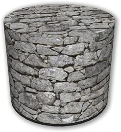 ZTOZZ Round Pouf Indoor - Printed Ottoman Foot Stool For Dining, Living Room Or Bedroom With Removable Cover - Platan Print -Best Furniture Store 51ZkHesFgQS. AC