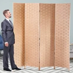 Room Divider, 4 Panel Room Dividers And Folding Privacy Screens 6FT Tall Sound Proof Wall Divider Wood Screens Dorm Partitions Freestanding Temporary Wall Room Furniture Separators- Black -Best Furniture Store 51Zs4RXTutL. AC