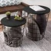 Lavish Home Nesting End Tables With Storage (Black)