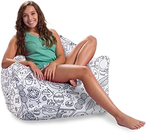 Posh Creations Malibu Lounge, Kid And Teen Playrooms And Bedrooms, Large Bean Bag Chair, Soft Nylon-Pink 8 Posh Creations Malibu Lounge, Kid And Teen Playrooms And Bedrooms, Large Bean Bag Chair, Soft Nylon-Pink - Image 8