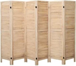 6 Panel Room Divider, Wood Room Divider Temporary Wall, Extra Wide Folding Room Dividers And Privacy Screens, Dividers For Bedroom Studio Apartment Dorm(White) -Best Furniture Store 51aAooYf TL. AC