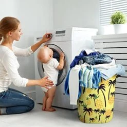 HoaMoya Collapsible Pineapple And Palm Tree Laundry Hamper Summer Fruit Nursery Hamper Large Waterproof Clothes Toy Storage Basket Bin For Kids Boys Girls Bedroom Bathroom -Best Furniture Store 51aFAGig0XL