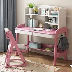 GYQWJPC Study Table Wood Desk Can Be Raised Lowered Computer Desk Primary And Secondary School Students Home Study Desk Writing Desk With Bookshelf Children's Desk (Size : 120cm) 8 GYQWJPC Study Table Wood Desk Can Be Raised Lowered Computer Desk Primary And Secondary School Students Home Study Desk Writing Desk With Bookshelf Children's Desk (Size : 120cm) -Best Furniture Store 51aMiInfJPL