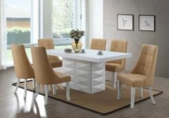 Kings Brand Furniture Milan 7 Piece White Modern Rectangle Dinette Dining Room Table & 6 Grey Vinyl Chairs, 70.9" W X 39.4" D X 30.5" H 11 Kings Brand Furniture Milan 7 Piece White Modern Rectangle Dinette Dining Room Table & 6 Grey Vinyl Chairs, 70.9" W X 39.4" D X 30.5" H -Best Furniture Store 51aThWlEpcL. AC