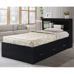 Pemberly Row Twin Captain Storage Bed With 3 Drawers In Black
