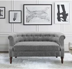 Rosevera Chancy Reading Small Armchair Arm Living Set Accent Club Room Barrel Chairs Bedroom Loveseat, Standard, Blue Sofa -Best Furniture Store 51aVEEBDGzL. AC