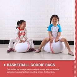 LUOZZY Household Stuffed Toys Storage Bag Plush Toys Bag Baseball Appearance Storage Bag (26 Inch) -Best Furniture Store 51acEyrtgVL