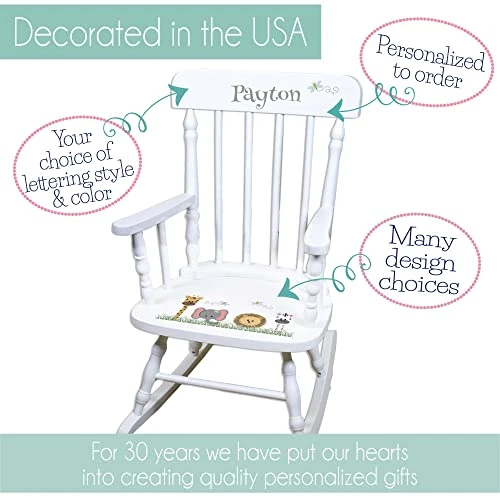 MyBambino Girl's Personalized Owl Rocking Chair Childrens Pink Woodland Theme 1 MyBambino Girl's Personalized Owl Rocking Chair Childrens Pink Woodland Theme