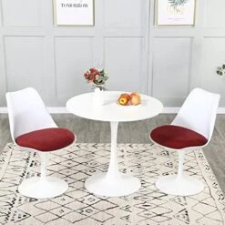 STYLIFING Dining Table 32" Mid-Century Modern Round Dining Table Coffee Table With Round Top And Pedestal Base In White -Best Furniture Store 51anIrXE7zL. AC