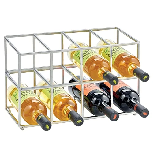 MDesign Stackable, Metal Geometric Free-Standing Water Bottle And Wine Rack Storage Organizer For Kitchen Countertops, Pantry, Fridge - Holds 8 Bottles - 2 Pack - Chrome 1 MDesign Stackable, Metal Geometric Free-Standing Water Bottle And Wine Rack Storage Organizer For Kitchen Countertops, Pantry, Fridge - Holds 8 Bottles - 2 Pack - Chrome