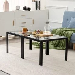 Hommoo Round 31.5" Nesting Coffee Table Set Of 2 Modern Accent Coffee Table With Walnut Wooden Top And Black Metal Frame For Living Room Small Space Easy Assembly -Best Furniture Store 51azNaBxneL. AC