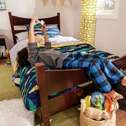 KidKraft Wooden Addison Modern Twin Sized Bed For Children - Espresso, Gift For Ages 4+ -Best Furniture Store 51bAx8d5JoL