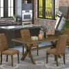 East West Furniture Dining Room Table Set, X777EL718-5