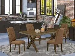 East West Furniture Dining Room Table Set, X777EL718-5 -Best Furniture Store 51bIXE3gaoL. AC