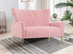 Altrobene Velvet Accent Chair Modern Wingback Comfy Chair Tufted Reading Armchair With Gold Legs For Living Room/Bedroom, Light Pink 25 Altrobene Velvet Accent Chair Modern Wingback Comfy Chair Tufted Reading Armchair With Gold Legs For Living Room/Bedroom, Light Pink -Best Furniture Store 51bOGGokbsL. AC 1