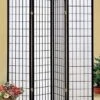 Japan Oriental Square Style - 4 Panel Black Shoji Screen/room Divider