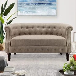 Rosevera Chancy Reading Small Armchair Arm Living Set Accent Club Room Barrel Chairs Bedroom Loveseat, Standard, Blue Sofa -Best Furniture Store 51bdSFHFsxL. AC