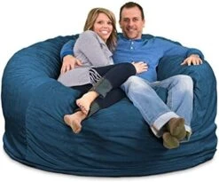 ULTIMATE SACK 6000 (6 Ft.) Bean Bag Chair Cover In Multiple Colors: Cover ONLY. (6000, Navy Suede) -Best Furniture Store 51cBCaa BhL. AC