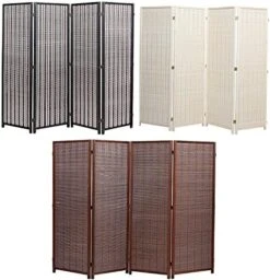 Legacy Decor 3 Panel Natural Color Wood And Bamboo Weave Room Divider -Best Furniture Store 51cFjaOc8eL. AC