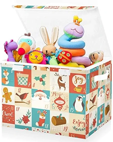 FULUHUAPIN Christmas Reindeer Fox Trees Toy Storage Box Chest With Lid, 16.5"x12.6"x11.8" Sturdy Toys Organizer Boxes Bin Baskets For Boy, Girl, Nursery, Closet, Bedroom, Playroom 21010277 7 FULUHUAPIN Christmas Reindeer Fox Trees Toy Storage Box Chest With Lid, 16.5"x12.6"x11.8" Sturdy Toys Organizer Boxes Bin Baskets For Boy, Girl, Nursery, Closet, Bedroom, Playroom 21010277 - Image 7