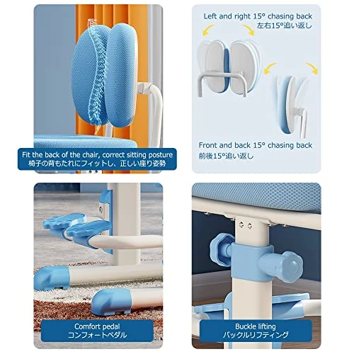 Kids Desk And Chair, Height Adjustable Children School Study Desk With 0-60° Tilt Desktop, Built-in Bookshelf, For 3-18 Year Old Kids Bedroom Furniture, Easy To Scrub Graffiti Painting Desktop ( Color 6 Kids Desk And Chair, Height Adjustable Children School Study Desk With 0-60° Tilt Desktop, Built-in Bookshelf, For 3-18 Year Old Kids Bedroom Furniture, Easy To Scrub Graffiti Painting Desktop ( Color - Image 6