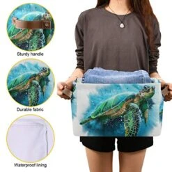 Watercolor Sea Turtle Large Storage Basket Collapsible Storage Bin Organizer Cube Laundry Hamper For Clothes Bedroom Nursery Toys Shelf College Dorm 11 Watercolor Sea Turtle Large Storage Basket Collapsible Storage Bin Organizer Cube Laundry Hamper For Clothes Bedroom Nursery Toys Shelf College Dorm -Best Furniture Store 51cWWWhvkbL