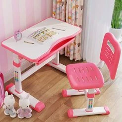 Kids Desk And Chair Set, FOME Height Adjustable Children Writing Table Student Study Table With Chair Children School Workstation Student Desk For Kids Pull Out Drawer Storage 9 Kids Desk And Chair Set, FOME Height Adjustable Children Writing Table Student Study Table With Chair Children School Workstation Student Desk For Kids Pull Out Drawer Storage -Best Furniture Store 51d1Hf0vgGL
