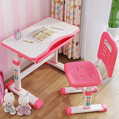 Kids Desk And Chair Set, FOME Height Adjustable Children Writing Table Student Study Table With Chair Children School Workstation Student Desk For Kids Pull Out Drawer Storage 4 Kids Desk And Chair Set, FOME Height Adjustable Children Writing Table Student Study Table With Chair Children School Workstation Student Desk For Kids Pull Out Drawer Storage - Image 4