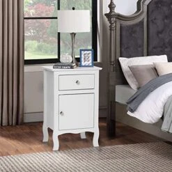 Cffuvros Country Nightstand With 1 Drawer And 1 Door, Wood Night Stand For Bedroom Night Tables, Bedside End Table For Bedroom Living Room Storage Organizer 14 Cffuvros Country Nightstand With 1 Drawer And 1 Door, Wood Night Stand For Bedroom Night Tables, Bedside End Table For Bedroom Living Room Storage Organizer -Best Furniture Store 51d43mDO8wL