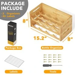 SpaceAid Bamboo Water Bottle Organizer With Labels, Kitchen Pantry Water Bottle Storage Rack For Cabinets, Home Cup And Wine Bottle Holder Shelf Organizers, 2 Pack 4-Slot, Hold 8 Bottles 8 SpaceAid Bamboo Water Bottle Organizer With Labels, Kitchen Pantry Water Bottle Storage Rack For Cabinets, Home Cup And Wine Bottle Holder Shelf Organizers, 2 Pack 4-Slot, Hold 8 Bottles -Best Furniture Store 51dCourk1xL