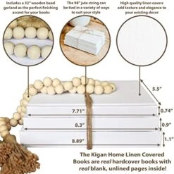 Kigan Home Linen Covered Decorative Books, Set Of 3 (Pearl White) - Fabric Covered Book Set Home Decor For Shelves, Fireplace Mantel, Coffee Table, Console/Bedside Table Or Farmhouse Tiered Tray 12 Kigan Home Linen Covered Decorative Books, Set Of 3 (Pearl White) - Fabric Covered Book Set Home Decor For Shelves, Fireplace Mantel, Coffee Table, Console/Bedside Table Or Farmhouse Tiered Tray -Best Furniture Store 51dExYosTkL
