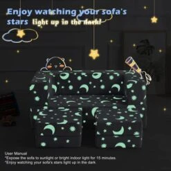 Kids Couch, Glow In The Dark Modular Kids Explore Sofa For Toddler 3 In 1 Fold Out Kids Toddler Sofa, Convertible Plush Toddler Couch With Washable And Durable Covers -Best Furniture Store 51dFE8wI5RL