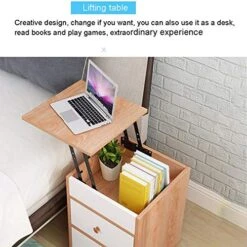 GENERIC Creative Craft Art Drawing Desk Storage Cabinet Bedroom Bedside Removable Locker Lifting Table Nightstand Common Night Stand End Table Home Office Living Room Study (Yellow Pear Wood, One Size) -Best Furniture Store 51dGnBMQ7bL