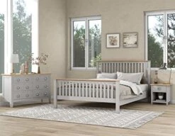 5-Piece Bedroom Set Twin Size Wood Platform Bed Frame With Storage Drawer, Two Nightstands, One 5-Drawer Chest, One 6-Drawer Dresser, Modern 5 Pieces Bedroom Sets For Kids Boys Girls Teens, Off White -Best Furniture Store 51dLIgjBwCL. AC