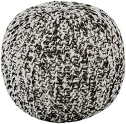 Signature Design By Ashley Latricia Round Knitted Pouf Ottoman, 17 X 17 Inches, Black & White -Best Furniture Store 51dRBBe7MnL. AC