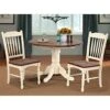 A-America British Isles 42" Round Double Drop-Leaf Dining Table - Merlot-Buttermilk