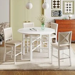 Bellemave 6-Piece Dining Table Set With Storage Drawer, Wooden Rectangular Dining Table With 4 Upholstered Chairs And Bench, Kitchen Dining Room Set For 6 Persons(Walnut +Butter Milk +Grey) -Best Furniture Store 51diTSYppFL. AC