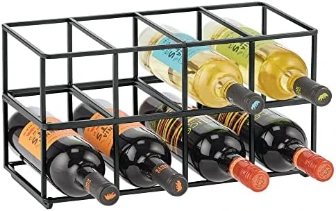 MDesign Stackable, Metal Geometric Free-Standing Water Bottle And Wine Rack Storage Organizer For Kitchen Countertops, Pantry, Fridge - Holds 8 Bottles - 2 Pack - Chrome 8 MDesign Stackable, Metal Geometric Free-Standing Water Bottle And Wine Rack Storage Organizer For Kitchen Countertops, Pantry, Fridge - Holds 8 Bottles - 2 Pack - Chrome - Image 8